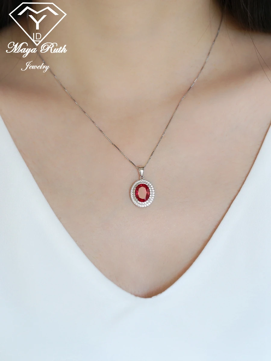 【argen】Ruby point silver925 necklace Shop Silver Ruby Necklace Pendants for Women | Angara