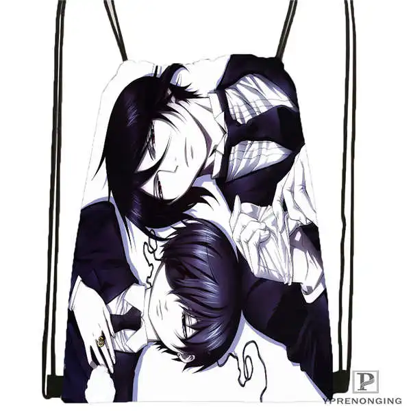 Custom Ciel. Phantomhive. full.@ 02 походная сумка на шнурке милый рюкзак для детей(черная спинка) 31x40 см#180611-01-07 - Цвет: Drawstring Backpack