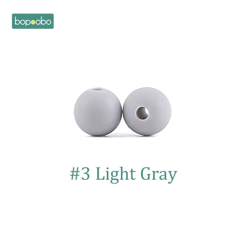 Light Gray Bopoobo 30 шт. Силиконовые Бусины 9 мм силиконовые детские товары для прорезывания зубов жевательные соска, зажимы для цепи крошечные бусины для грызунов детские игрушки для прорезывания зубов - Цвет: Light Gray