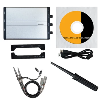 

Double Channel Durable Analyzer Virtual USB Oscilloscope Portable For PC 25MHz With Probe Ultra Thin 100MSa/S Data Recorder