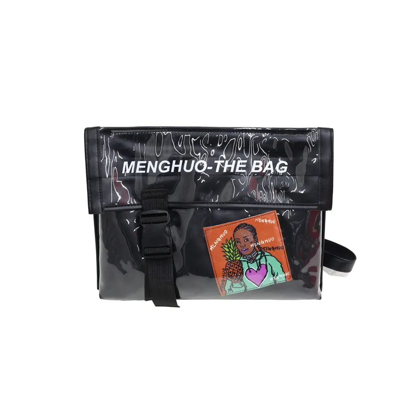 Унисекс прозрачная сумочка на ремне, модная женская милая сумка, яркие цвета, сумки для мужчин, кошелек, сумка через плечо - Цвет: Black