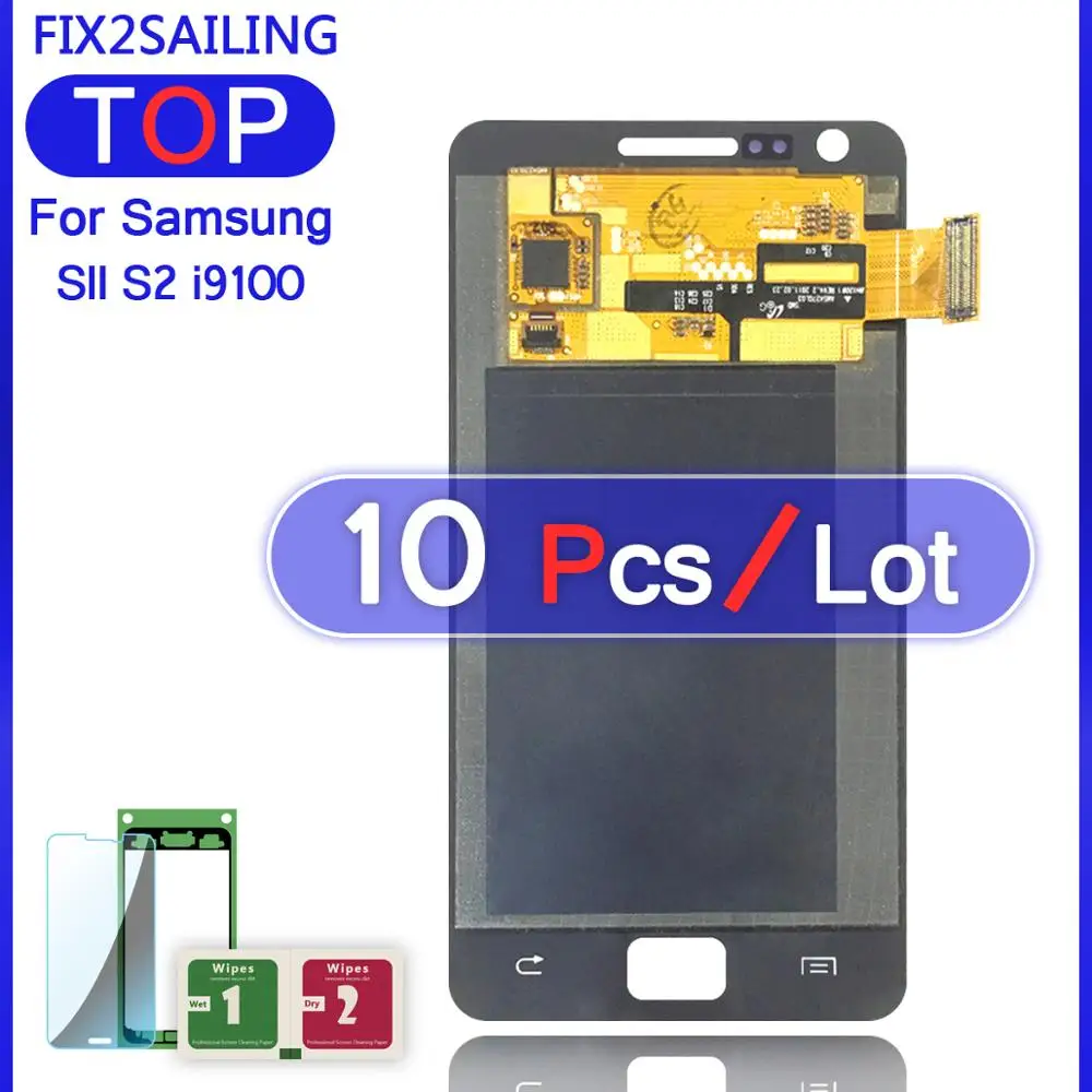 ЖК-дисплей Super AMOLED для Samsung Galaxy SII S2 i9100 10 шт. 100% протестированный рабочий сенсорный