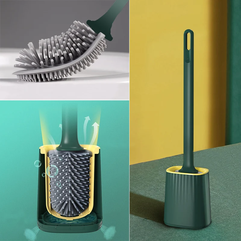 Brosse de Toilette Murale en Silicone Brosse WC Multifonctionnelle