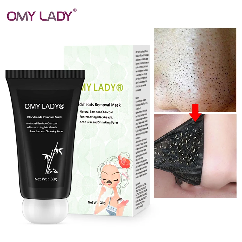 

OMYLADY Black Mask Peel Off Bamboo Charcoal Purifying Blackhead Remover Mask Deep Cleansing for Acne Scars Blemishes Wrinkles