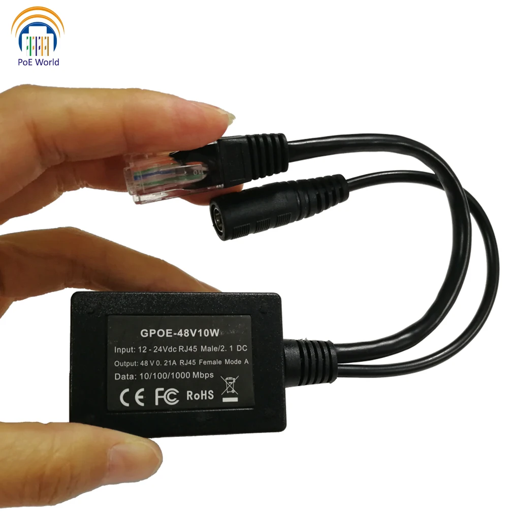 GAF48V10W Input 10-30V Gigabit Output 48Volts PoE Converter for any 802.3af or 48V devices and solar to Conversion | Безопасность и