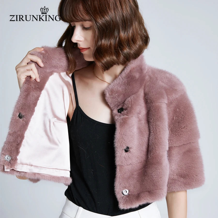 ZIRUNKING, женский дизайн, настоящая норковая шуба, женская мода, норковая шуба, женская уличная меховая верхняя одежда ZC1941