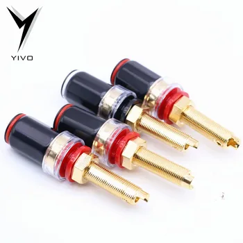 

4pcs Hi-End HiFi Speaker horn power amplifier Terminal Long Short Binding post un-welding Screw Female Banana connector Plug