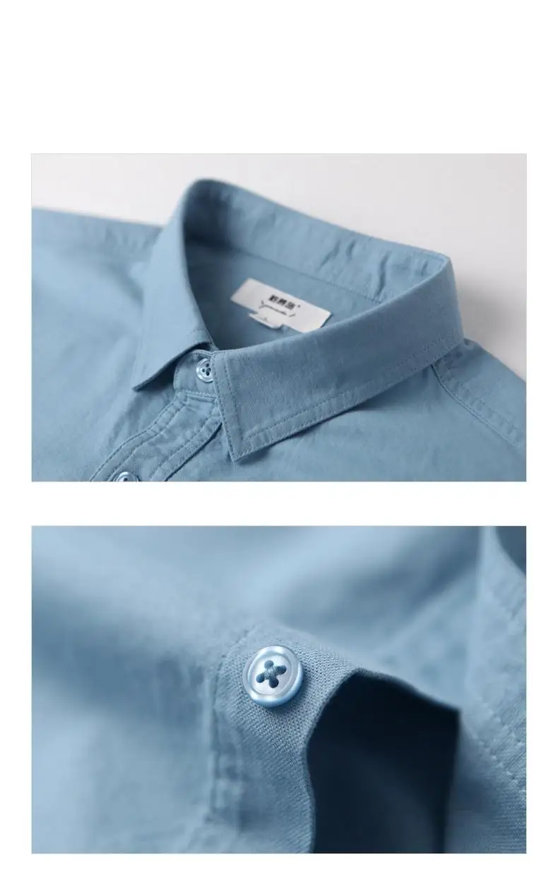 men's linen short sleeve shirts & tops New Arrival Fashion 100% Cotton Men Oxford Long Sleeve Spring Autumn Blue Large Coat Casual Shirts Plus Size S-XL2XL3XL4XL5XL6XL long short sleeve shirt