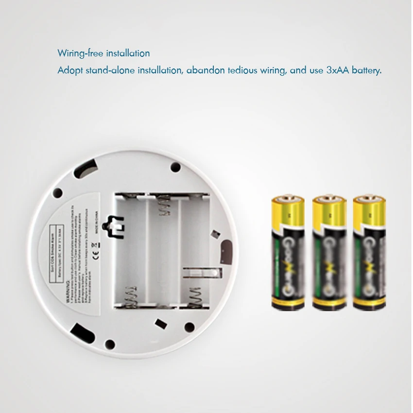 Комбинированный Детектор дыма и угарного газа, ЖК-дисплей, домашний детектор дыма со сигнализацией, светильник, голосПредупреждение, на батарейках