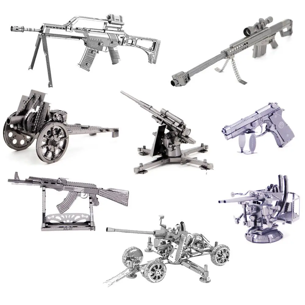 

Weaponry AK47 Beretta 92 Barrett Sniper Rifle 3D Metal Puzzle Model kits DIY Laser Cut Assemble Jigsaw Toy GIFT For children