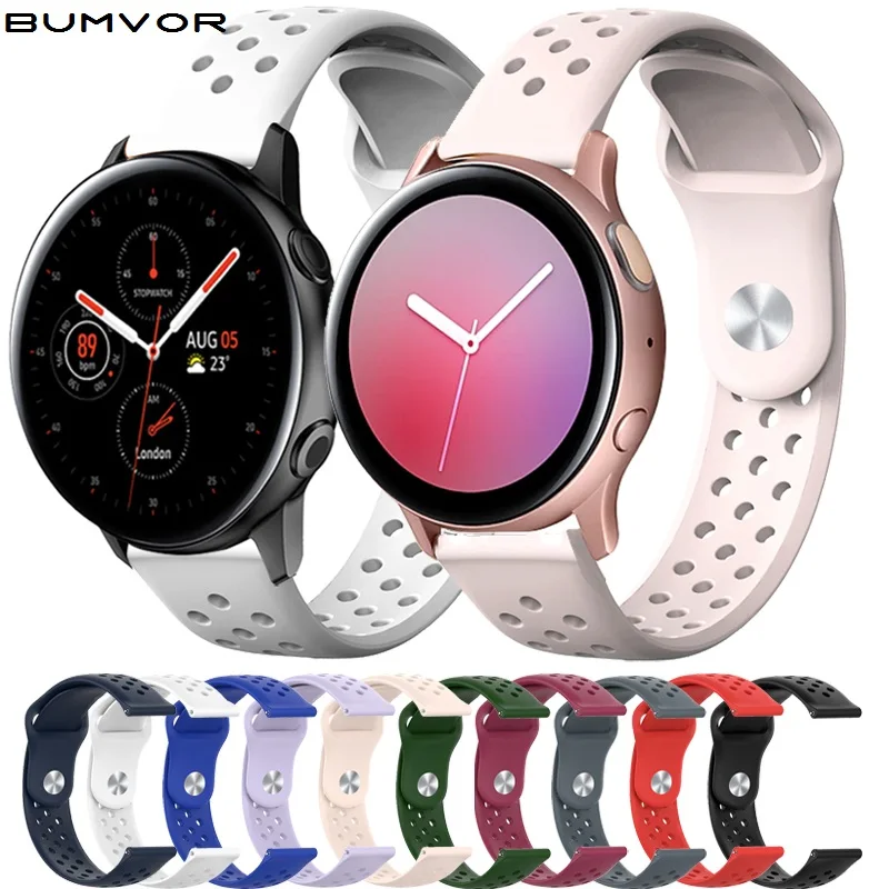 

20mm Silicone Strap for Samsung Galaxy Watch Active 2 42mm Gear S2 Sport Replacement Bracelet Watchband for SM-R830 SM-R820 2019