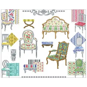 

Chairs Patterns Counted Cross Stitch 11CT 14CT DIY wholesale Chinese Cross Stitch Kits Embroidery Needlework Sets