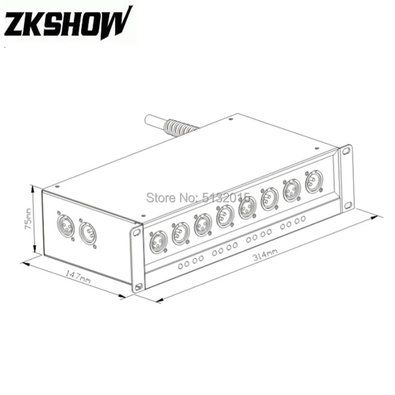 Восьмиполосный DMX Дистрибьютор с одним входом XLR Pin3 Профессиональное Освещение сцены оборудование