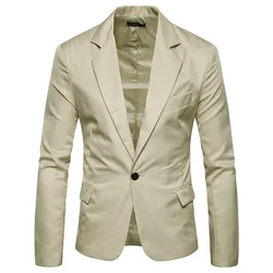 2020 Spring/Autumn Men Blazer Slim Fit Long Sleeve Single Button Solid Color Coat Suit Men Blazer Jacket Casual Blazer Masculino