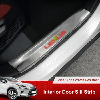 

QHCP Car Welcome Door Pedal Front Door Inner Sill Guard Modified Pedals Stainless Steel 2Pcs For Lexus NX300 300H 200T 2015-2020