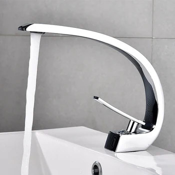 

JUSHFO Basin Faucet Modern Bathroom Mixer Tap Brass Washbasin Faucet Single Handle Single Hole Elegant Crane Tap