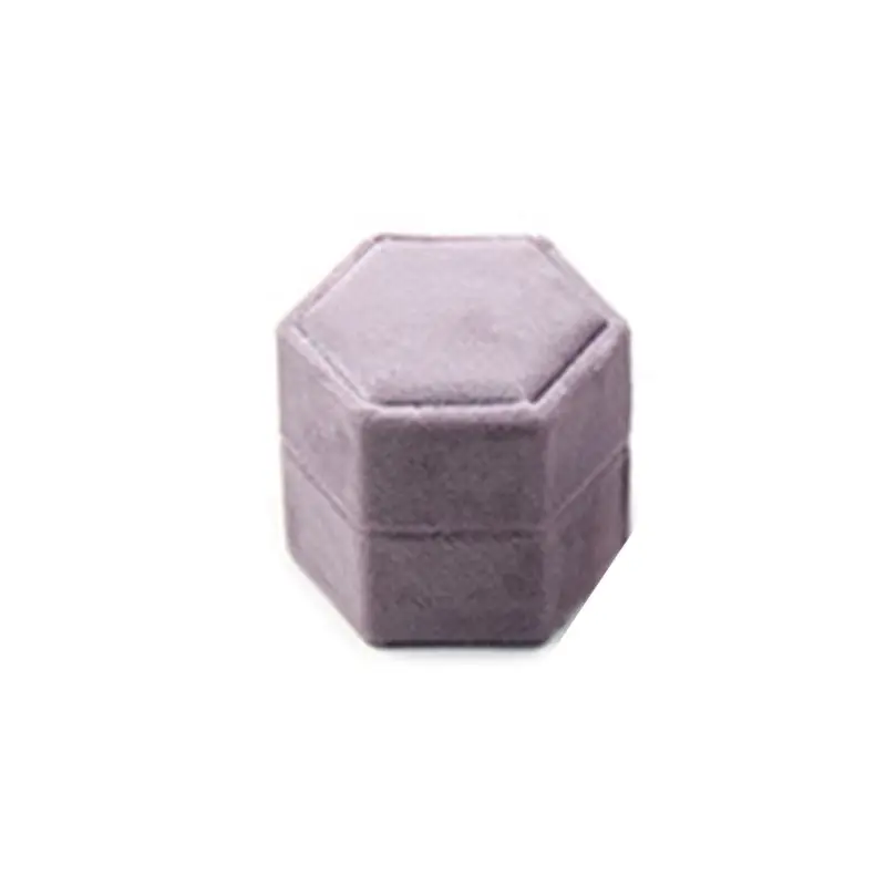 PL 1PC Vintage Velvet Ring Box Double Slots Wedding Supplies Amazing Shooting Props - Цвет: PL