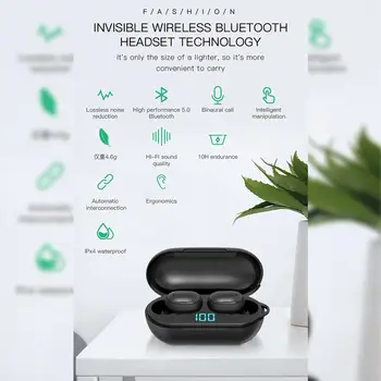 

2020New Bluetooth 5.0 Earphones LED Charging Box Wireless Earphone 9D Stereo Sports Waterproof Earbuds With Microphone