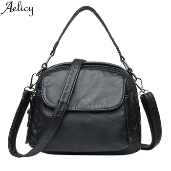 

Aelicy Fashion Women Simple Solid Color Artificial Leather Zipper Shoulder Bags Messenger Hasp Phone Bag Bolso Bandolera Mujer