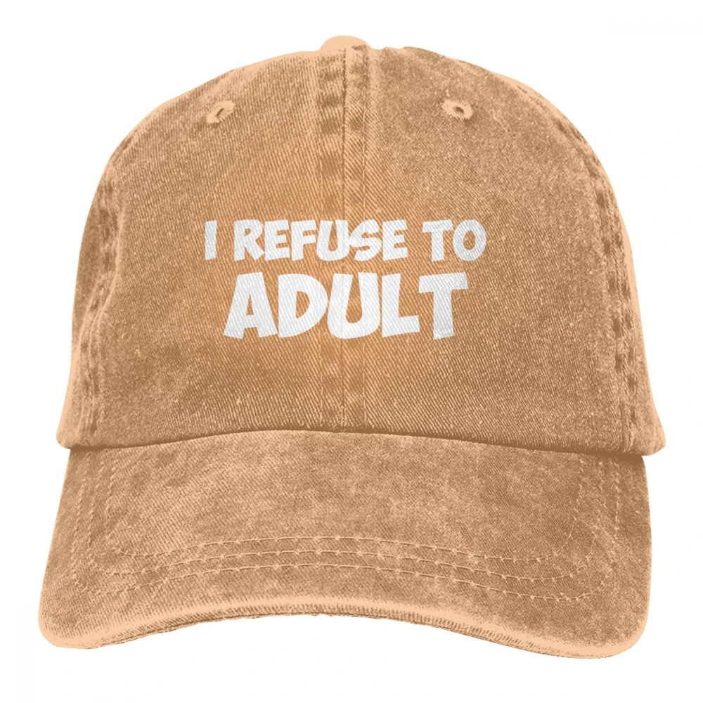 Я откажюсь взрослым Casquette черные унисекс Мужские Женские джинсовые бейсболка с ремешком кепки регулируемые Гольф папа шляпа - Цвет: Хаки