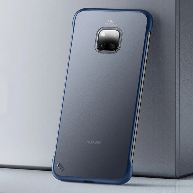 Синий Чехол mate 20 для huawei mate 20X5G, матовый безрамочный чехол для huawei mate 20 Pro, противоударный чехол без оправы, бесплатный ремешок - Цвет: Синий