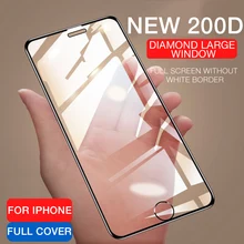 200D защитное стекло с мягкими краями для iPhone 6, 6 S, 7, 8 Plus, Защитное стекло для iPhone X, XR, XS, MAX, 11Pro, Max, закаленное стекло