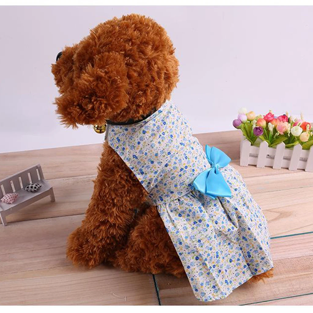 Pet Dress Puppy Cats Skirt Costume Floral Clothes Wedding Birthday Fancy Dress Outfit, Fashion & Cute