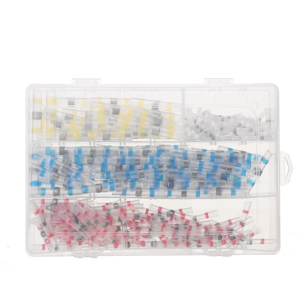 

300pcs/Box Waterproof Solder Assortment Heat Shrink Wire Crimp Wire Butt Terminal Connector Sleeve Kit