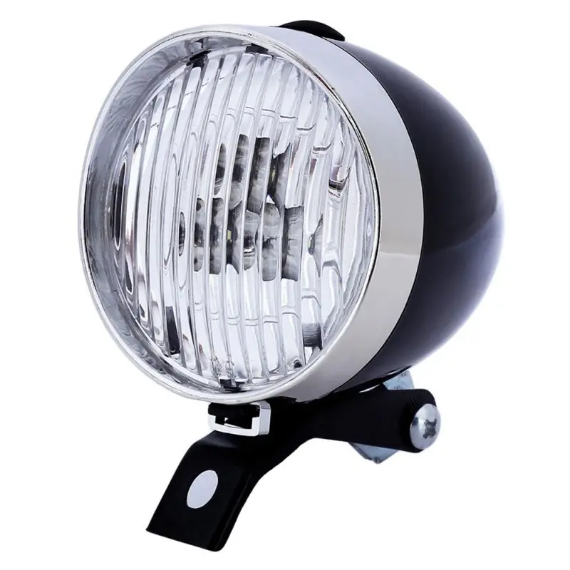 

Vintage Flashlight Lamp Torch Cycle Big Capacity Super Bright Retro Bicycle Bike 3 LED Front Light Headlight