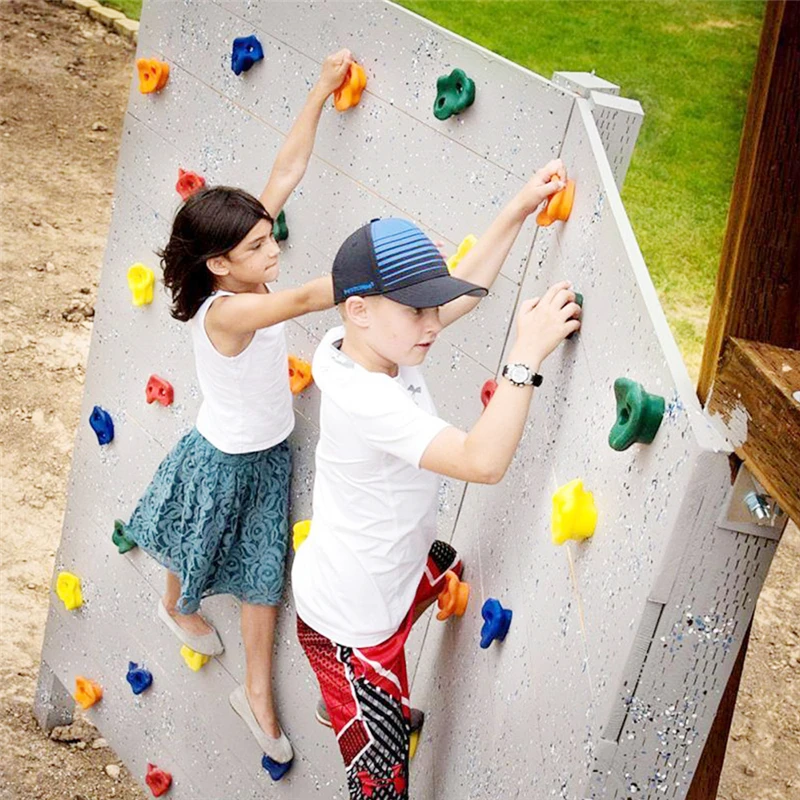 Rock Climbing Holds Set Kids Indoor and Outdoor Play Set Use. SKYHY224 10 Pieces Climbing Holds Children Set Outdoor Incl 