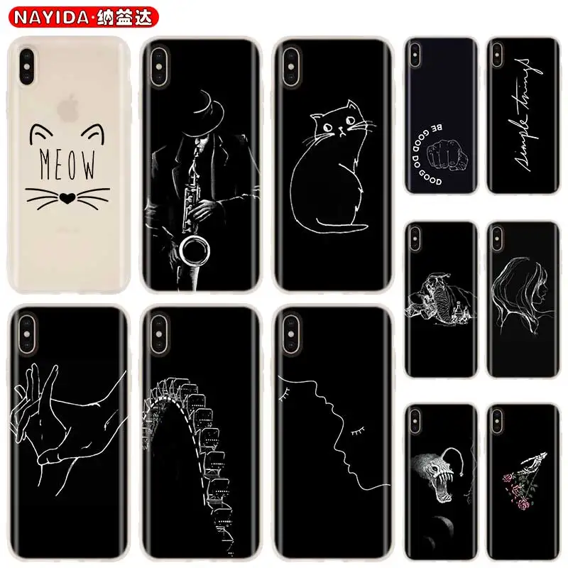 Мягкий силиконовый чехол для iPhone 13 12 11 Pro X XR XS Max Mini 8 7 6s 6 Plus SE 2020 с абстрактным