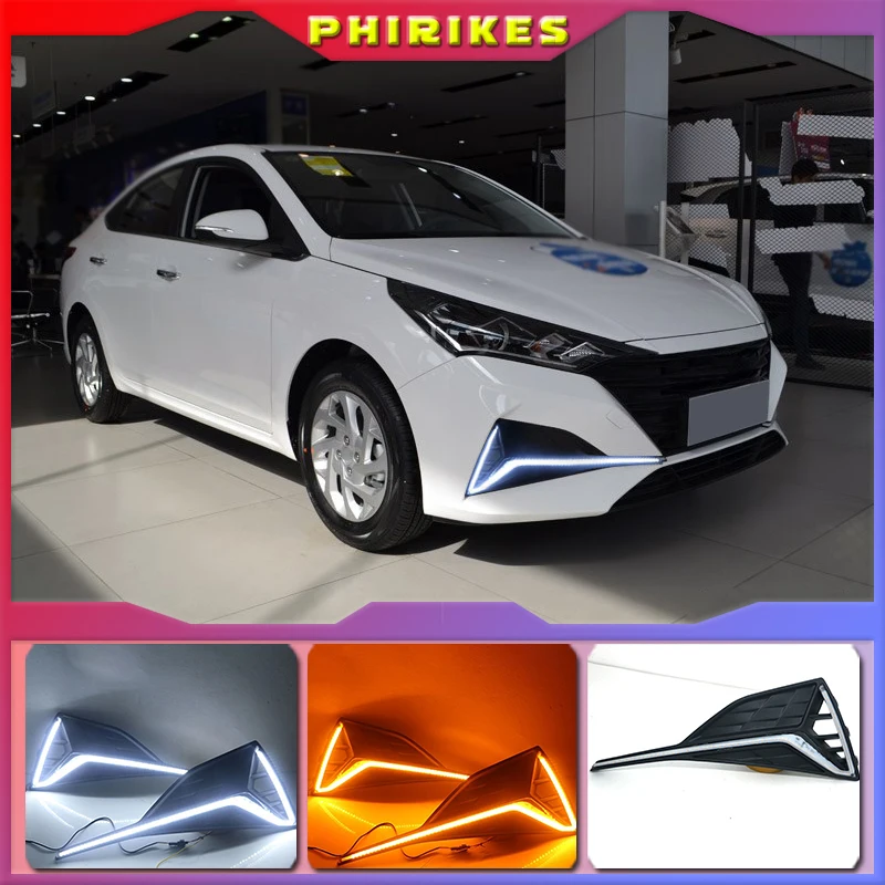 

For Hyundai Accent Solaris Verna 2020 LED DRL Daytime Running Light Fog Lamp 12V Car Running Lights
