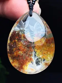 

Certificate Natural Yellow Phantom Quartz Butterfly Carved Pendant 37*27*17mm For Women Man Necklace Jewelry AAAAA