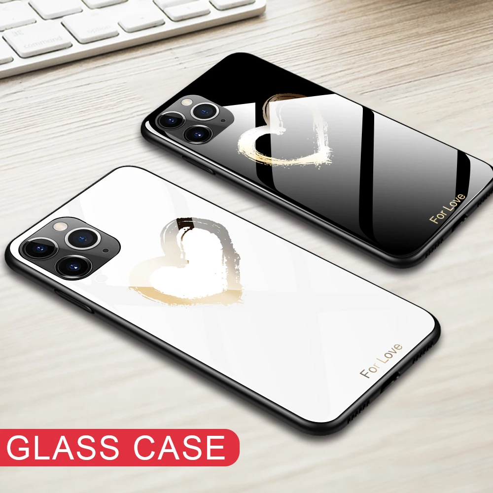Luxury Tempered Glass Case For iPhone 11 Pro Max Case Cover For iPhone Xs Max Case For iPhone XR X XS 7 8 6S 6 Plus 11 Pro Cover Coque Funda
