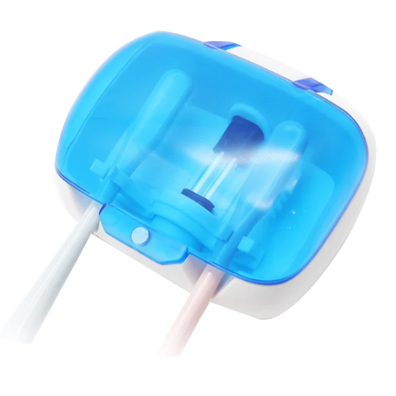 Toothbrush Holder Disinfectant for 2 Teeth Brushes UV Lamp Disinfection Box Wall-Mounted Blue 1Pcs | Дом и сад