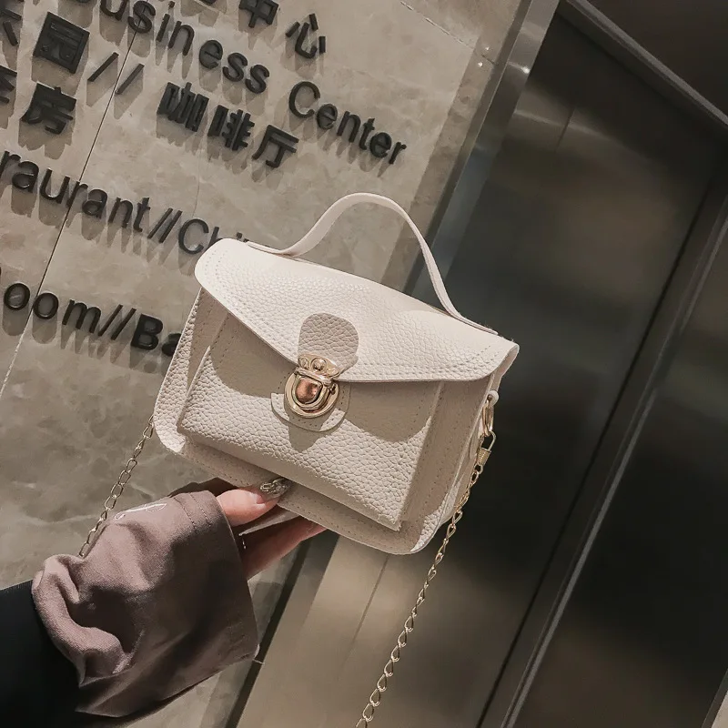 

2019 New Style Fashion Oblique Shoulder Bag Trend Chain Mortise Lock Shoulder Oblique Versatile Mini