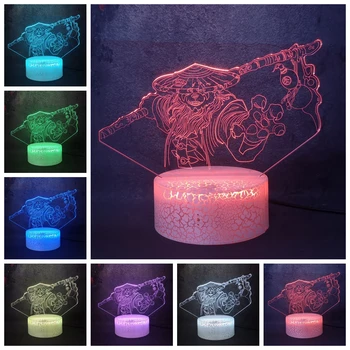 

Hot Creative Pop Game World of Warcraft:Mists of Pandaria Decor Multicolor Crack Table Lamp Kid Novelty Gift 3D LED Night Light