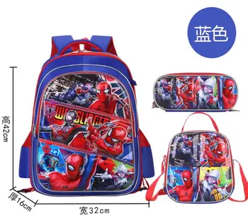 

Disney Cartoon Frozen SpiderMan Mickey Mouse Children Backpack For School Student Boys Girls School Bookbag Grade 3-6 3pcs/set