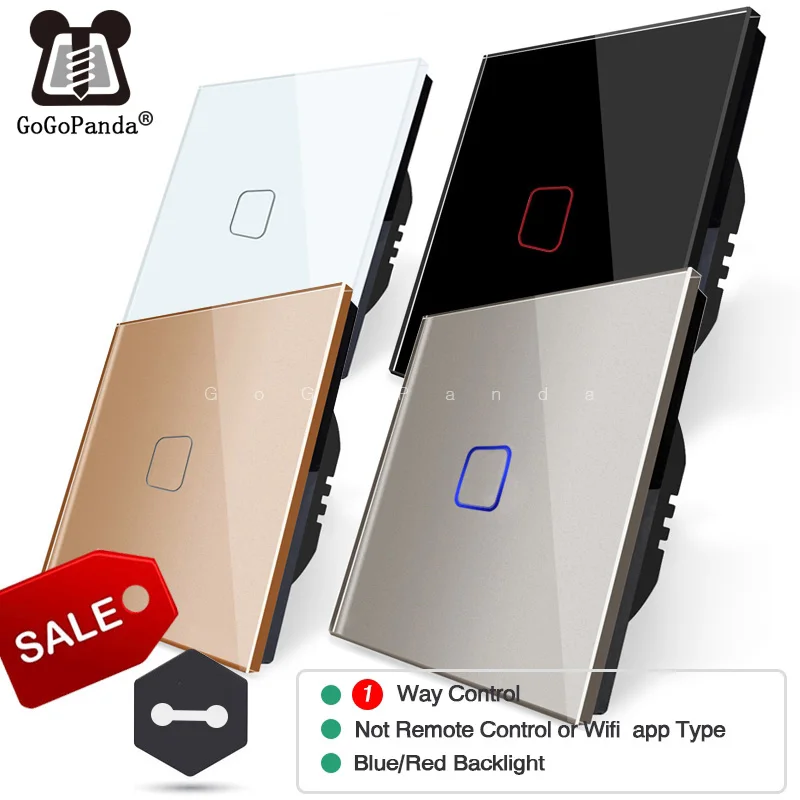 Wall Light Controller para Home Automation Touch Switch Painel de Vidro Não Wif Remoto Padrão da ue Gang Way