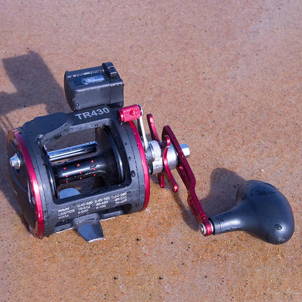 Stainless Steel Trolling Fishing Reel Counter Saltwater Sea Boat Fishing Conventional Drum Reel 12KG for Deep Sea Fishing 