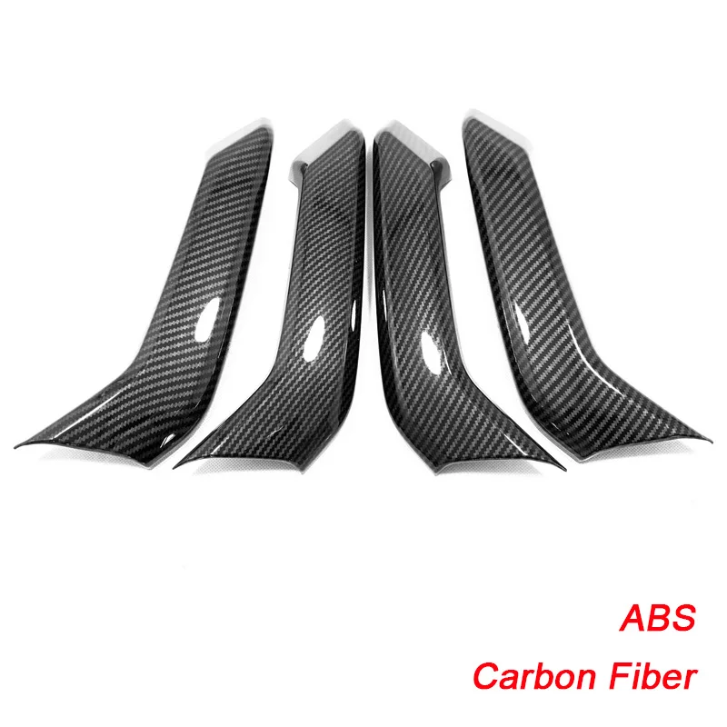 4 шт. Автомобильная стильная Внутренняя Рамка дверной ручки с блестками для Volkswage Jetta A7-настоящее внутреннее покрытие ручки двери наклейки с блестками - Название цвета: ABS Carbon Black