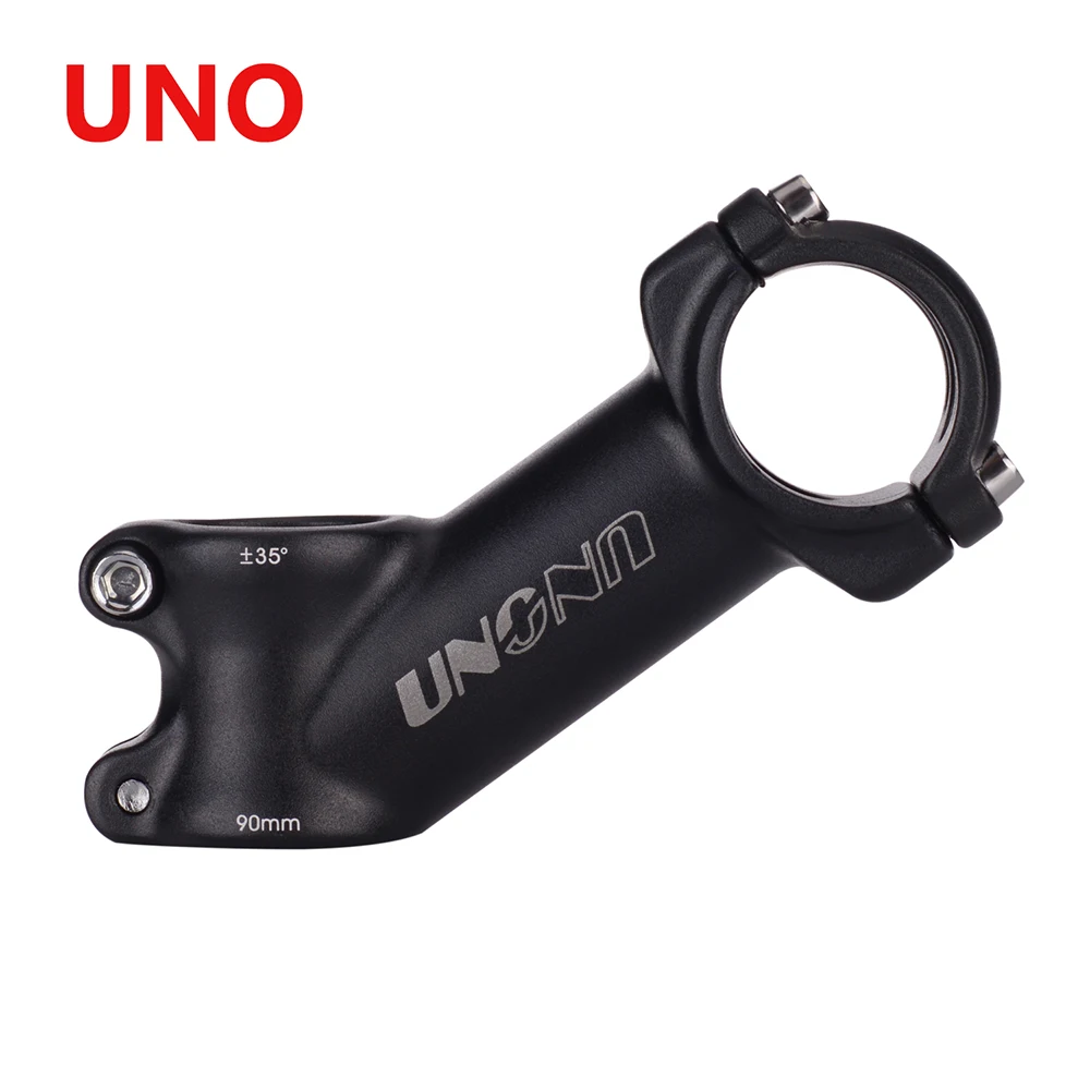 UNO Bike Stem Riser Aluminum Alloy Bicycle Handlebar Stems Black MTB Stem 35 Degree For 25.4/31.8mm Bar MTB Power Bike Parts