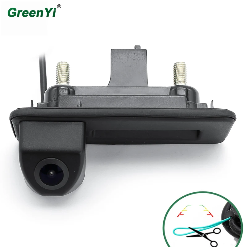 

GreenYi Night Vision rear view camera Car Trunk Handle Reverse Parking Camera For Skoda Roomster Fabia Octavia Yeti Superb Audi