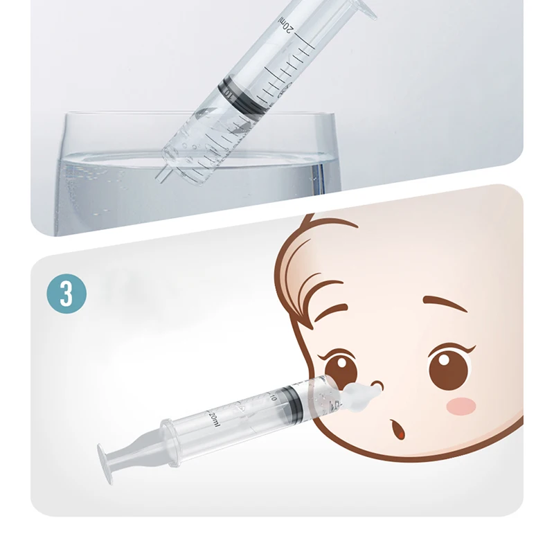 2pcs Professional Syringe Baby Nasal Irrigator Portable Infant Nose Cleaner Rinsing Device Soften nasal scab For Kids Children