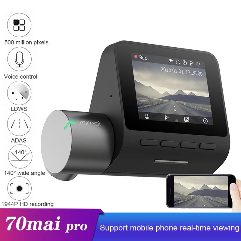 

70mai Dash Cam Pro Car DVR 1944P Video Recorder Auto Registrator ADAS Car Dash Camera WiFi DVR Voice Control Parking Monitor