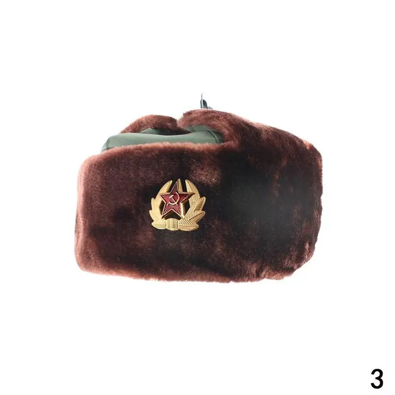 mad bomber trapper hat Soviet Army Military Badge Russia Ushanka Warm Hats Caps Rabbit Winter Women Outdoor Men Earflap Warm Hats Faux Fur Thick L3U8 best men's bomber hats