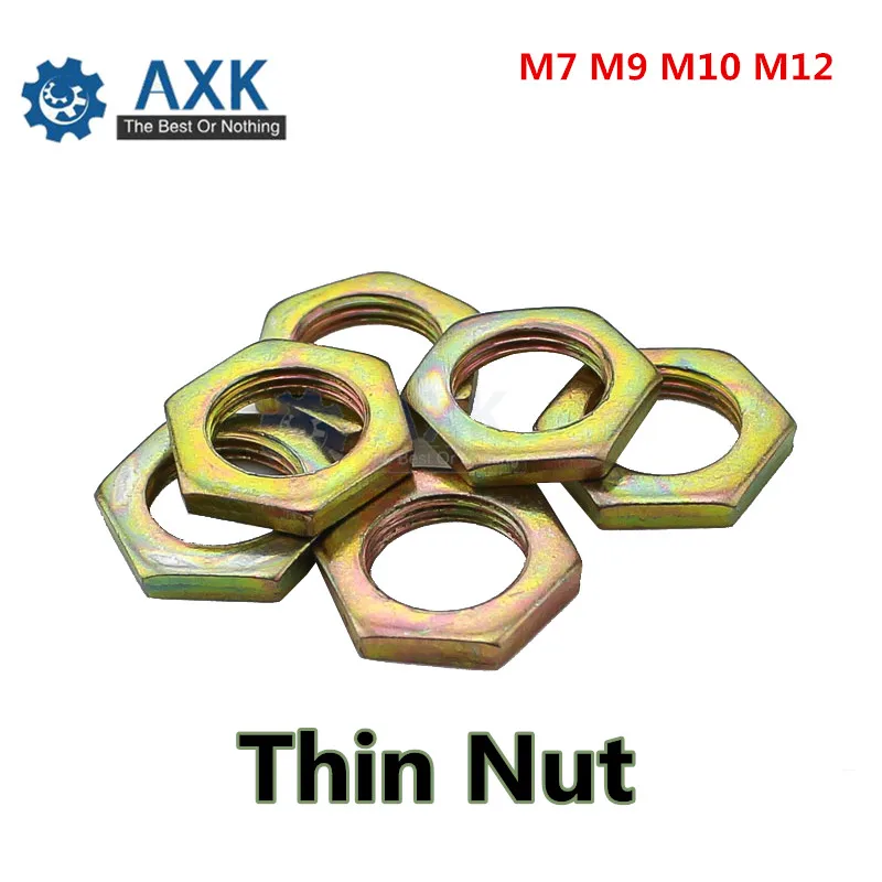 

10/20Pcs M7 M9 M10 M12 Color Zinc Fine Tooth Nut Light Nut Fine Tooth Nut Thin Nut DT