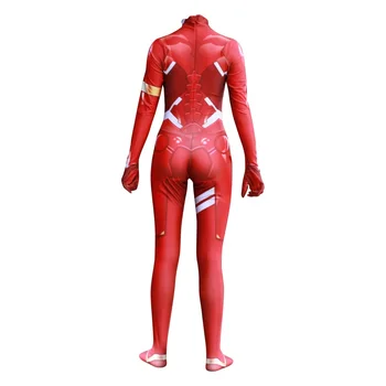 

Women Kids Anime 3D Women DARLING in the FRANXX 02 Zero Two Cosplay Costume Zentai Bodysuit Suit Jumpsuits