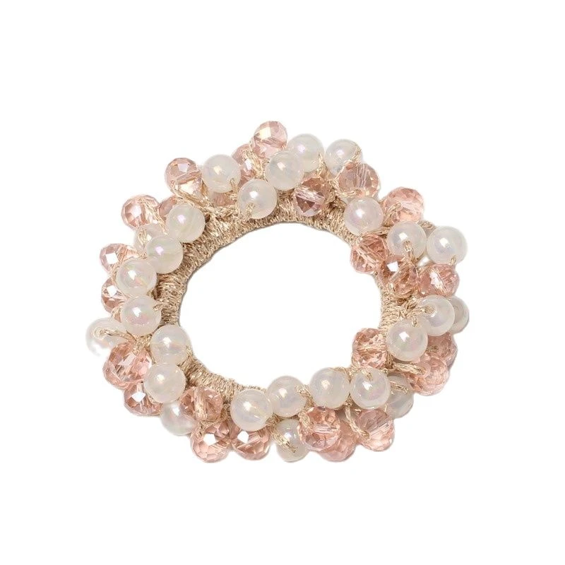 para el cabello para niña, accesorios para el cabello con piedras de cristal elásticas hechas a mano, lazo para el cabello AB, cuentas de resina de Color|Accesorios para el pelo de