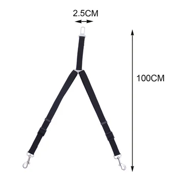 

Double Head Adjustable Dog Car Safety Belt Pet Leash Restraint Leads Harness Safety Collar Lead Pet Travel Clip Products